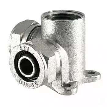 Тройник 16х1/2"х16 мм, внутренняя резьба, с креплением "водорозетка", STI