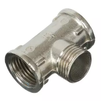 Тройник 3/4", г-ш-г, никель, STI