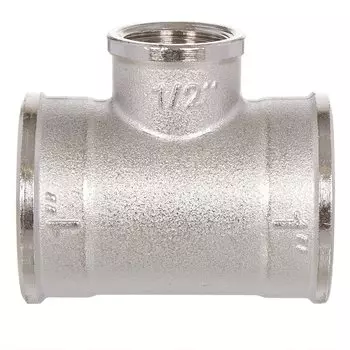 Тройник 3/4"х1/2"х3/4", г-г-г, никель, STI
