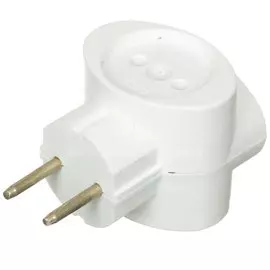 Тройник 3 гнезда, 6 А, 250 В, белый, универсальный, Jett, 202-331-С