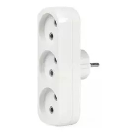 Тройник 3 гнезда, без заземления, плоский, 10 А, 250 В, Smartbuy, SBE-10-A02-3