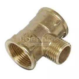 Тройник 3/4"х1/2"х3/4", Г-Ш-Г, латунь, N, 002102