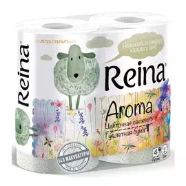 Туалетная бумага Reina Aroma, Цветочная свежесть, 2 слоя, 4 шт