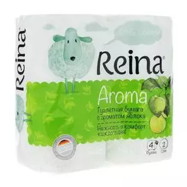 Туалетная бумага Reina Aroma, Яблоко, 2 слоя, 4 шт
