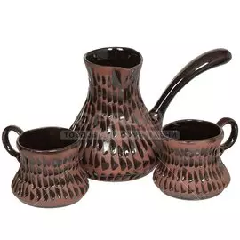 Турка керамическая, 700 мл + 2 чашки