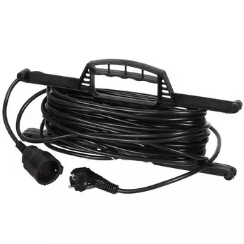 Удлинитель 1 гнездо, 25 м, 2х1.5 мм, на рамке, черный, Jett, РС-1, 157-025