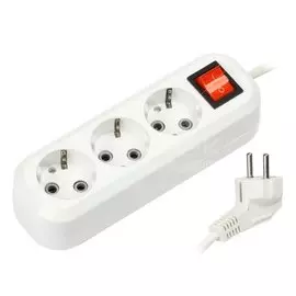 Удлинитель бытовой 3 гнезда, 3 м, ПВС, 3х1 мм, с заземлением, выключатель, Smartbuy, SBE-16-3-03-ZS