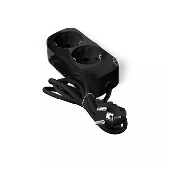 Удлинитель бытовой 2 гнезда, 2 м, ПВС, 2х0.75 мм, без заземления, черный, UNIVersal, Премиум, Е-202, 2103