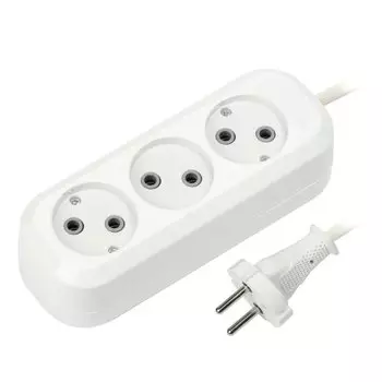 Удлинитель бытовой 3 гнезда, 2 м, ПВС, 2х1 мм, без заземления, Smartbuy, SBE-10-3-02-N