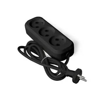 Удлинитель бытовой 3 гнезда, 3 м, ПВС, 2х0.75 мм, без заземления, черный, UNIVersal, Люкс, У6-639М, 2005