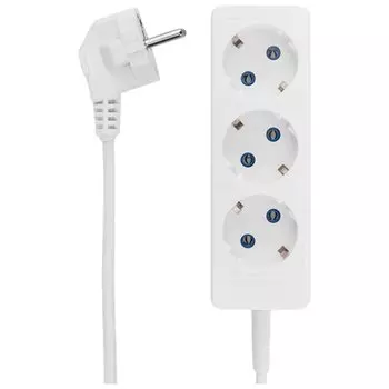 Удлинитель бытовой 3 гнезда, 5 м, 3x0.75 мм, с заземлением, белый, PROconnect, 11-7212
