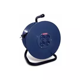 Удлинитель на катушке, 4 гнезда, 20 м, ПВС, 2х0.75 мм, без заземления, пластик, Союз, 481S-3102