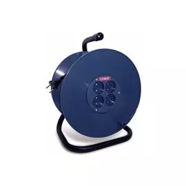 Удлинитель на катушке, 4 гнезда, 30 м, ПВС, 2х0.75 мм, без заземления, пластик, Союз, 481S-3103