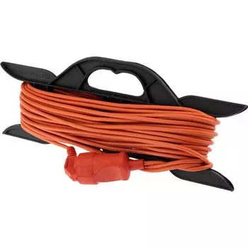 Удлинитель-шнур 1 гнездо, 20 м, ПВС, 2х0.75 мм, без заземления, 6 А, на рамке, 1300 Вт, IP20, оранжевый, PROconnect, 11-7112