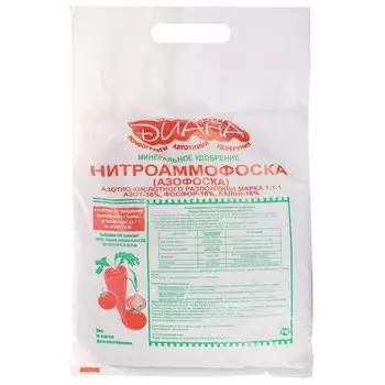 Удобрение Азофоска, минеральный, гранулы, 3 кг, Диана