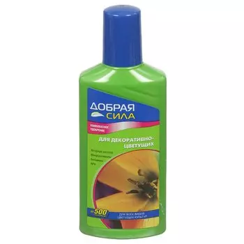 Удобрение для декоративно-цветущих растений, органоминеральный, жидкость, 250 мл, Добрая сила