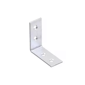 Уголки мебельные 50x50x17x2 мм, с шур, белый цинк, 4 шт, Element, 122760