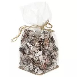 Украшение декоративное 10х10х11 см, белое, Набор шишек, SYSGL-4621180