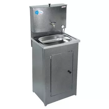 Умывальник металл, с водонагревателем, с мойкой, нержавеющая сталь, Акватекс, 17 л, серебро