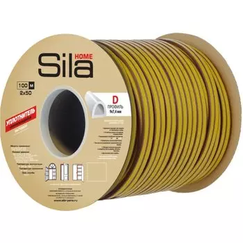 Уплотнитель D, 9х7.4 мм, 100 м, коричневый, Sila, Home, 1AX