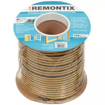 Уплотнитель P, самоклеящаяся основа, 9х5.5 мм, 100 м, черный, Sila, Home, 39X