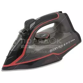 Утюг Econ, ECO-BI2405, 2400 Вт, керамика, вертикальное отпаривание, 1.9 м, черный,красный