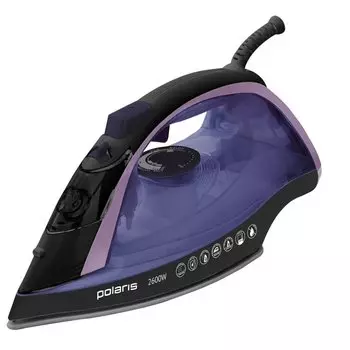 Утюг Polaris, PIR 2668AK, 2600 Вт, керамика, вертикальное отпаривание, противокапельная система, система самоочистки, защита от накипи, мерный стакан, 3 м