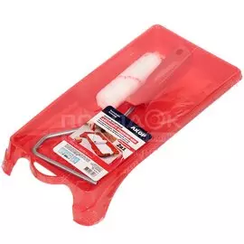 Набор для работ с водными ЛКМ, 2 шт, мини-валик 110 мм + ванночка 15 х 29 см, Акор, 563 30 110