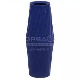 Ваза керамика, настольная, 40 см, Иллюзия, синяя