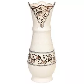 Ваза для цветов керамическая настольная, 47 см, Осень черно-белая