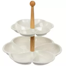 Ваза для фруктов, 2 яруса, керамика, 30.5, 28 см, Y4-6271