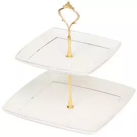 Ваза для фруктов, 2 яруса, керамика, 18х23 см, Daniks, Кембридж, Y4-3247