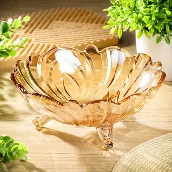 Ваза для фруктов, стекло, 9.5х22.5 см, Мед, Y6-6485