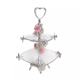 Ваза для конфет, 2 яруса, стекло, на ножке, 31.5х31.5х52 см, Mayer &amp; Boch, Ванесса-премиум, 30823