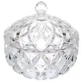 Ваза для конфет, стекло, с крышкой, 17.5х18 см, Мираж, Y4-3632