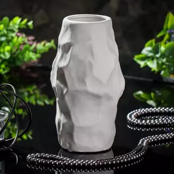 Ваза для сухоцветов керамика, настольная, 21х11 см, Вайб, Y4-6533, белая