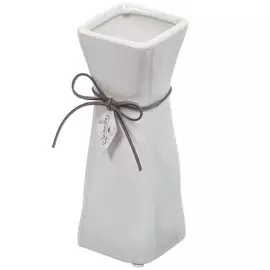 Ваза керамика, настольная, 18 см, Ромбус, Y4-4678, белая