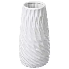 Ваза керамика, настольная, 25х12.5 см, Виток, Y4-3779, белая