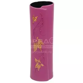 Ваза керамика, настольная, 36 см, Свиток, бордовая