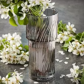 Ваза стекло, настольная, 24х11.8 см, Графит Экспириенс, Y4-5413