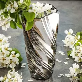 Ваза стекло, настольная, 24х12.5 см, Графит Волны, Y4-5414