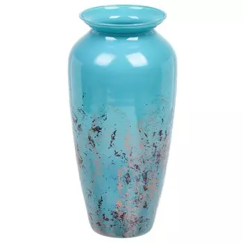 Ваза стекло, настольная, 29 см, Evis, Мальвина Рипария, 27 1561 2409, бирюзовая