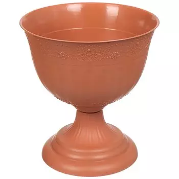 Вазон для цветов пластик, 10 л, 33х36 см, коричневый, Альтернатива, Венеция, М 3131