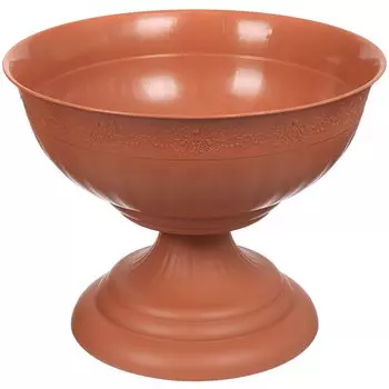 Вазон для цветов пластик, 17 л, 44.5х35 см, коричневый, Альтернатива, Венеция, М 3132