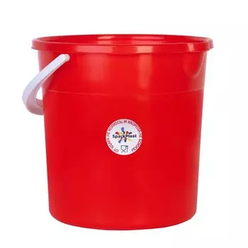 Ведро пластик, 7 л, красное, пищевое, со сливом, Sparkplast, IS400010/3