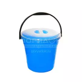 Ведро пластик, 10 л, с крышкой, хозяйственное, Элластик-Пласт