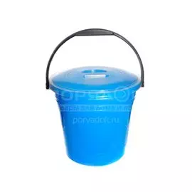 Ведро пластик, 12 л, с крышкой, хозяйственное, Элластик-Пласт