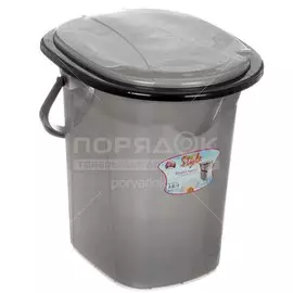Ведро-туалет пластик, 19 л, серебряное, DDStyle, Дуня