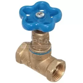 Вентиль для воды, 1/2", г-г, синий, БАЗ