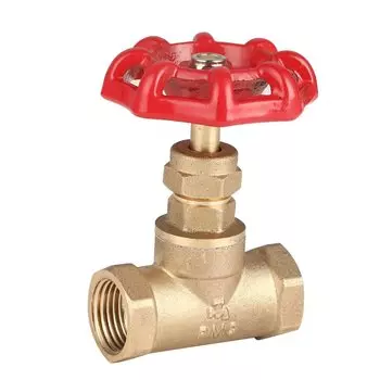 Вентиль для воды, 1/2", г-г, латунь, механический, красный, РМС